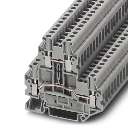 Phoenix Contact Multi-Level Terminal Block; UTTB  4; 30A; 600V; 2-Level; #26 - #10; Screw Connection; Gray